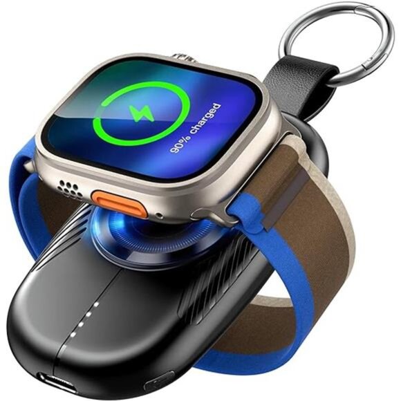 Portable Charger for Apple Watch, 1200mAh Magnetic Keychain Wireless Power Bank - Picture 8 of 8